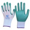 12 Pairs Nitrile Rubber Coated Working Gloves Nylon Work Gloves for Men, Green