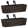 Garden Planters 2 pcs Water Hyacinth Brown