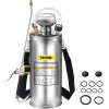 VEVOR 2Gal Stainless Steel Sprayer, Set with 20" Wand& Handle& 3FT Reinforced Hose, Hand Pump Sprayer with Pressure Gauge&Safety Valve, Adjustable Noz