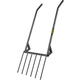 VEVOR Broad Fork Tool, 6 Tines 20 in Wide Hand Tiller Broadfork, U-Shape Garden Tool with Fiberglass Handle for Gardening and Cultivating, Aerate Clay