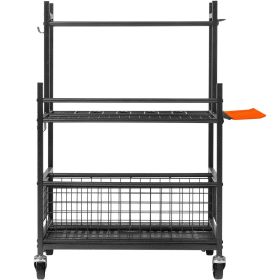 VEVOR Garden Tool Organizer, 16 Slots with Hooks, Yard Tool Tower Rack with Wheels for Garage Organization and Storage, Hold Long-Handled Tool/Rake/Br