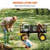 VEVOR Steel Garden Cart, Heavy Duty 1200 lbs Capacity, with Removable Mesh Sides to Convert into Flatbed, Utility Metal Wagon with 2-in-1 Handle and 1