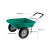 2-Wheeled Garden Wheelbarrow‚Äì Large Capacity Rolling Utility Dump Cart for Residential DIY Landscaping;  Lawn Care and Remodeling