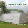 Outsunny 19.5' x 10' x 6.5' Walk-in Tunnel Greenhouse with Upgraded Structure, Zippered Roll Up Mesh Door, 8 Mesh Windows, Warm Tent Gardening Green H