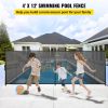 VEVOR Swimming Pool Fence, 4*12FT Pool Safety Fence for Inground Pools, Removable Pool Fence DIY by Life Saver Fencing Section Kit, Outdoor Mesh Pool