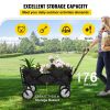 VEVOR Wagon Cart, Collapsible Folding Cart with 176lbs Load, Outdoor Utility Garden Cart, Adjustable Handle, Portable Foldable Wagons with Wheels for