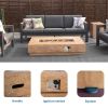 Outdoor Rectangular Faux Wood Fireplace Table and Side Table