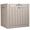 VEVOR Deck Box, 31 Gallon Outdoor Storage Box, 22.1" x 17.1" x 20.9" , Waterproof PP Deckbox with Aluminum Alloy Padlock, for Patio Furniture, Pool To