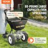 VEVOR Broadcast Spreader, 80 LB Walk-Behind Turf Spreader with 12" Wheels, Steel Push Fertilizer Spreader, Garden Seeder, and Salt Spreader, Designed