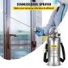 VEVOR 2Gal Stainless Steel Sprayer, Set with 20" Wand& Handle& 3FT Reinforced Hose, Hand Pump Sprayer with Pressure Gauge&Safety Valve, Adjustable Noz