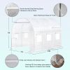 Walk-in Tunnel Greenhouse with Watering System Heavy Duty Portable Green House Protect Gardening Plants 1 Zipper Mesh Door, 8 Roll-up Windows, Thicken